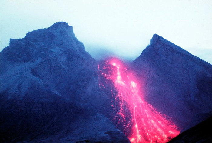 Eruption of Bezymianny volcano in Kamchatka.