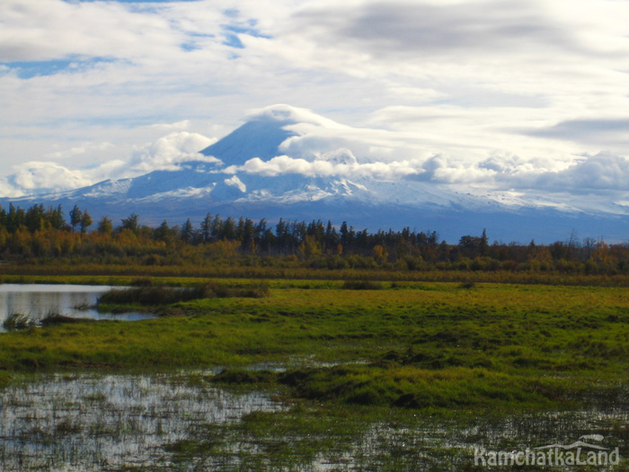 the highest volcano in Kamchatka.