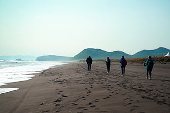 a walk along the shore