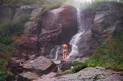 bathing in hot springs