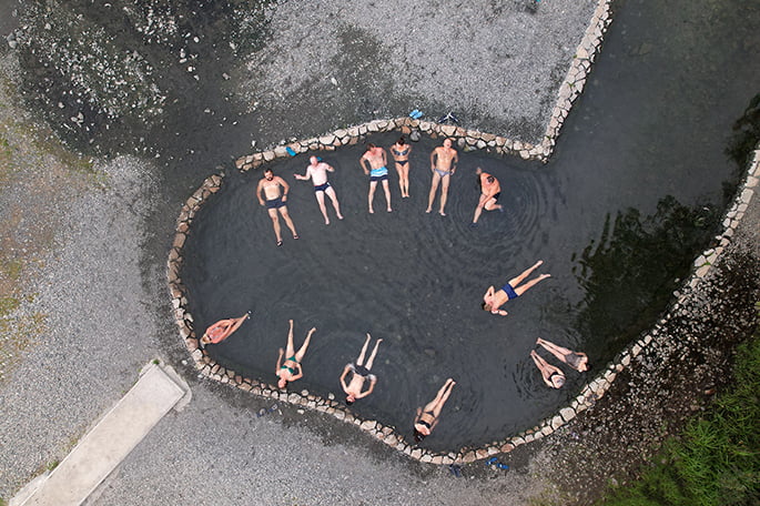 on the way back we stop at the hot springs