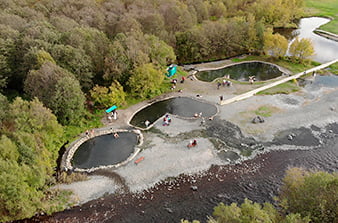 Malki hot springs in Kamchatka