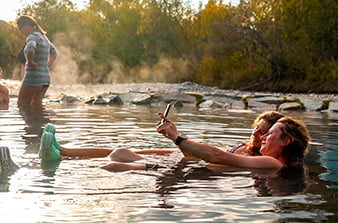 selfies at the hot springs