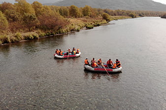 rafting on the Bystraya River in Kamchatka