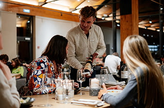 dinner at a restaurant