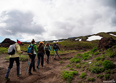 ascent to Gorely volcano