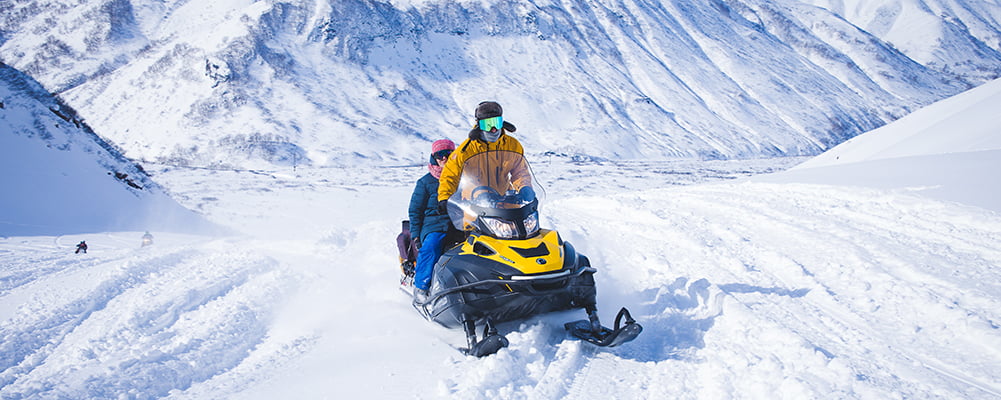 driving a snowmobile