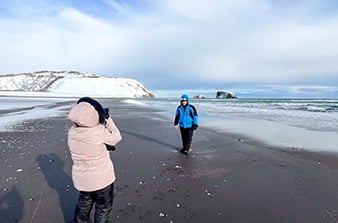 winter beach photoshoot