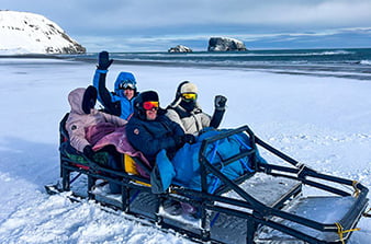 what the sleds behind the snowmobiles look like