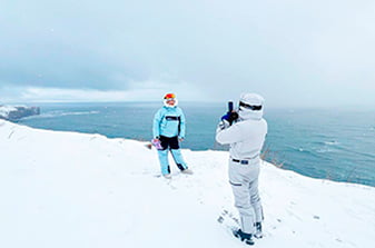 view from the cliffs over the ocean
