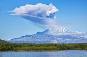 Shiveluch has released an ash plume