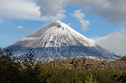 the perfect cone of Klyuchevskaya Sopka