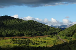 scenic road north into the mountains