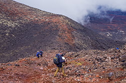 warm‑up hike before the ascent of Tolbachik