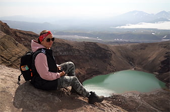 On the crater rim